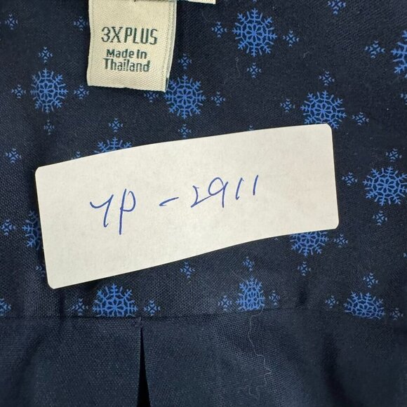 L.L. Bean Wrinkle Free Pinpoint Oxford Shirt 3X Long Sleeve Snowflake TP-2911 - Picture 2 of 8